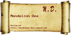 Mendelzon Dea névjegykártya